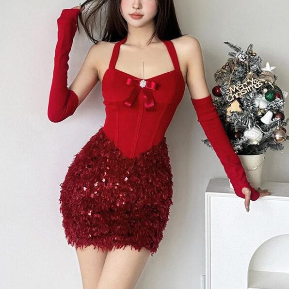 Backless Halter Dress