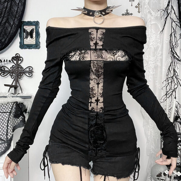 Lace Cross Top