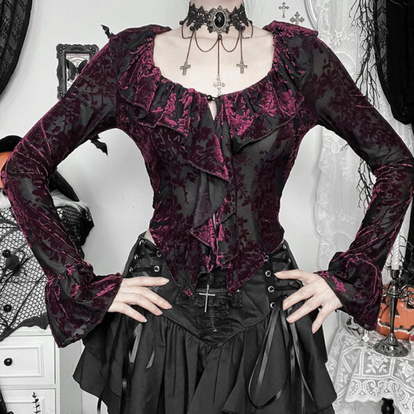 Velvet Lace Deep Colored Top