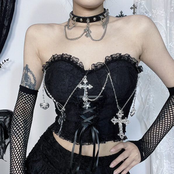 Cross Chain Bandeau Sling  Top