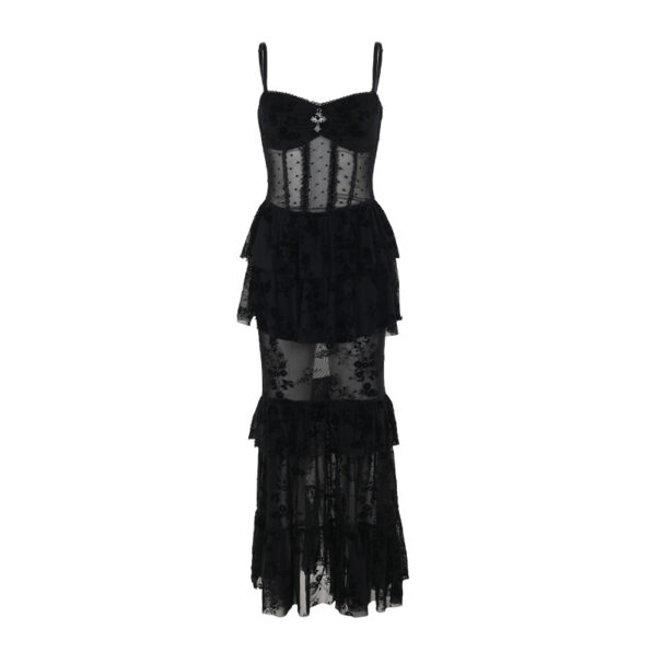Mesh Sling Maxi Dress